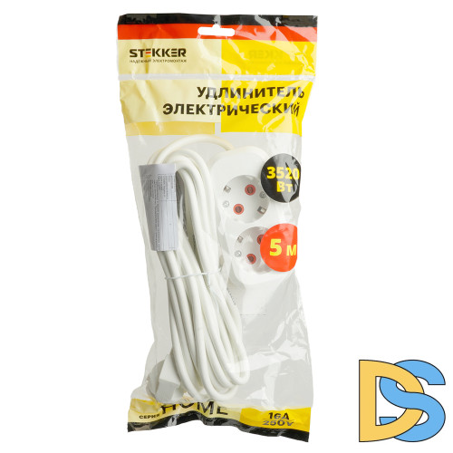 Удлинитель двухместный Stekker Home 49341