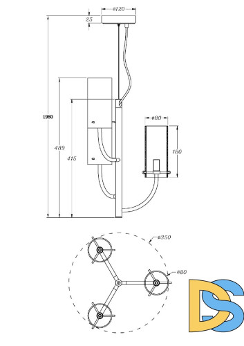 Подвесной светильник Maytoni Arco MOD223PL-03BS