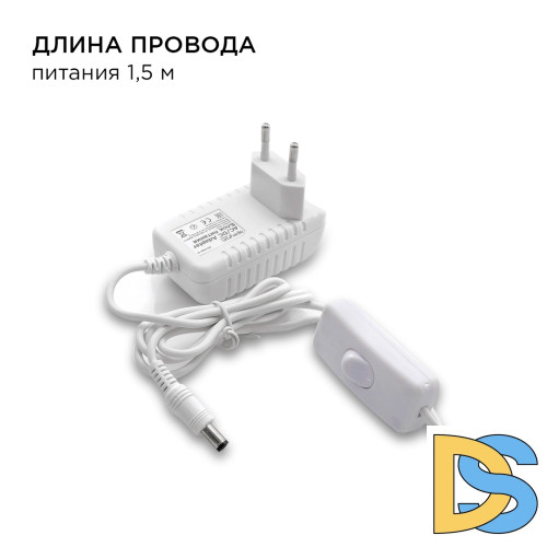 Комплект светодиодной ленты Apeyron 12В 48Вт/м smd 3528 60 д/м IP20 1м 3000К (блок, коннектор) 10-66