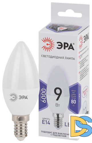 Лампа светодиодная Эра E14 9W 6000K LED B35-9W-860-E14 Б0031403