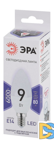 Лампа светодиодная Эра E14 9W 6000K LED B35-9W-860-E14 Б0031403