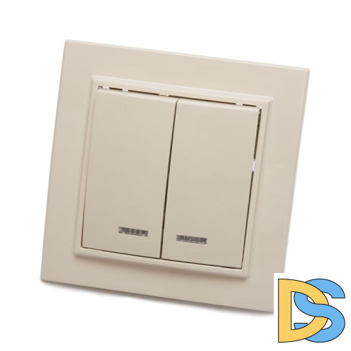 Выключатель 2-клавишный с индикатором Stekker PSW10-9002-02 250В 10А 39229