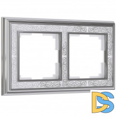 Рамка на 2 поста (хром/белый) W0021431