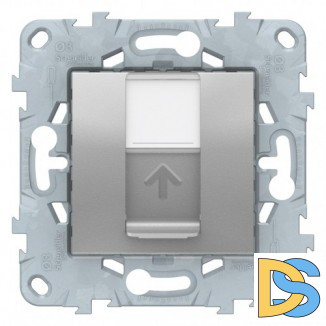 Розетка компьютерная 1-ая кат.5е, RJ-45 (интернет), Алюминий, серия Unica New, Schneider Electric