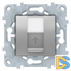 Розетка компьютерная 1-ая кат.5е, RJ-45 (интернет), Алюминий, серия Unica New, Schneider Electric