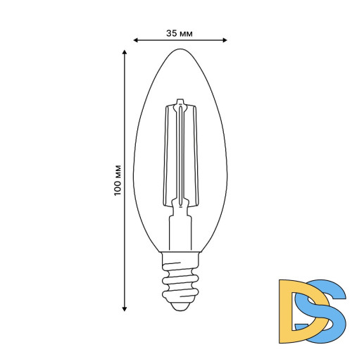 Лампа светодиодная филаментная Uniel LED-C35-4W/4000K/E14/CL GLY01TR UL-00011937