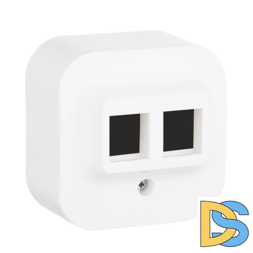 Адаптер для розетки 2хRJ45 Legrand Quteo Keystone белый 782226