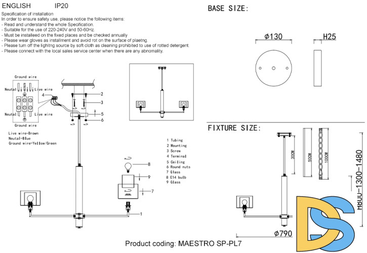 Люстра на штанге Crystal Lux MAESTRO SP-PL7 CHROME