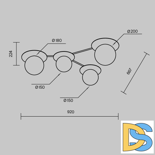 Потолочная люстра Maytoni Star sky MOD291CL-04BS1
