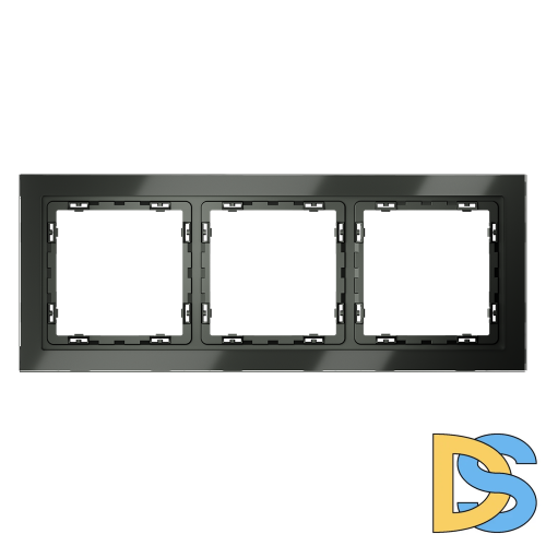 Рамка стеклянная VOLTUM S70 на 3 поста, (титан, стекло)