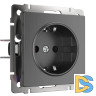 Розетка с заземлением Werkel графит рифленый W1171004 4690389158629