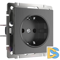 Розетка с заземлением Werkel графит рифленый W1171004 4690389158629