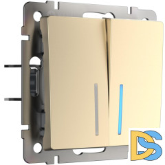 Выключатель двухклавишный с подсветкой Werkel шампань W1120111 4690389157097 a050859