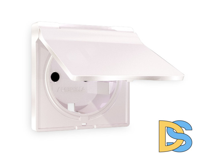 Лицевая панель для розетки с/з со шторками и крышкой Ambrella Volt Alfa AP2080