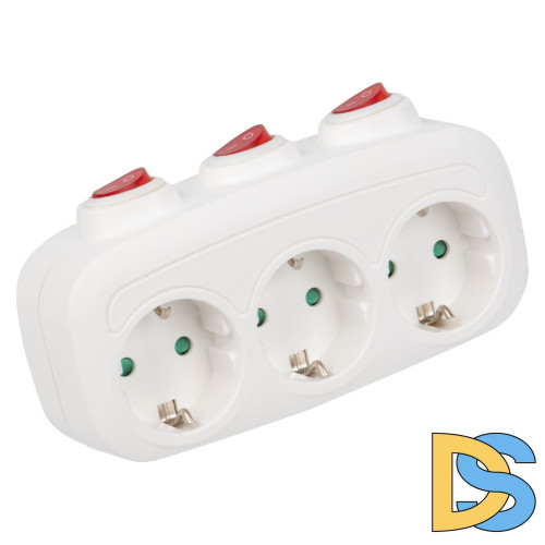 Разветвитель сетевой с выключателем Uniel S-GES3-16OB WHITE UL-00011239