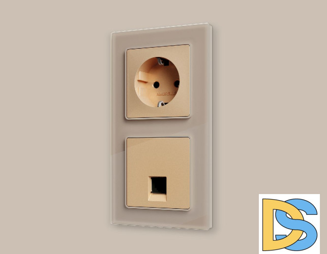 Лицевая панель для компьютерной/телефонной розетки RJ-45/RJ-11 Ambrella Volt Alfa AP6120