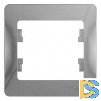 Рамка 1-ая (одинарная), Алюминий, серия Glossa, Schneider Electric