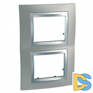 Рамка 2-ая (двойная) вертикальная, Никель/Алюминий (металл), серия UNICA TOP/CLASS, Schneider Electric