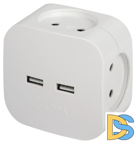 Разветвитель электрический Эра SP-4-USB-W Б0049532