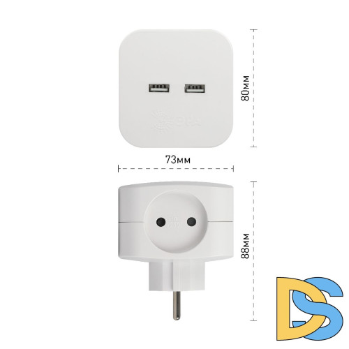 Разветвитель электрический Эра SP-4-USB-W Б0049532