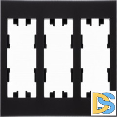 Рамка 3-ая (тройная), Стекло Матовое Черное, серия Atlas Design Nature, Schneider Electric