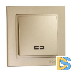 Выключатель одноклавишный с подсветкой Mono Electric Despina 10А 250В титан 102-222225-101