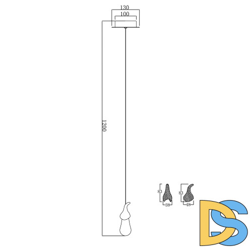 Подвесной светильник Delight Collection Seed OMG07287-1 C2 gold