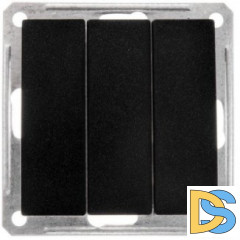 Выключатель 3-клавишный, Черный бархат, серия Wessen 59, Schneider Electric