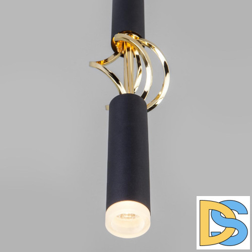 Подвесной светодиодный светильник Eurosvet Lance 50191/1 LED черный/золото