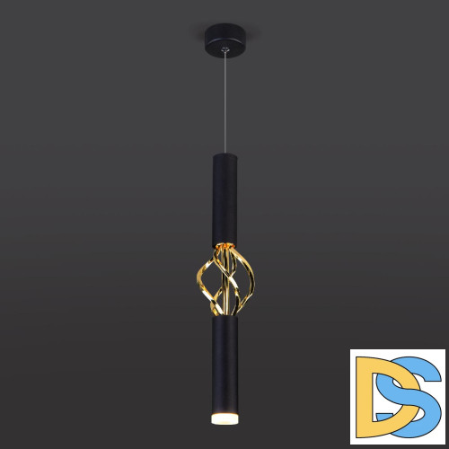 Подвесной светодиодный светильник Eurosvet Lance 50191/1 LED черный/золото