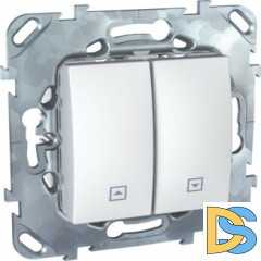 Выключатель для жалюзи (рольставней) кнопочный, Белый, серия Unica, Schneider Electric