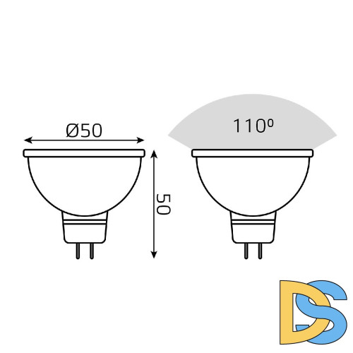 Лампа светодиодная диммируемая Gauss GU5.3 6W RGBW рефлектор матовый 101105406