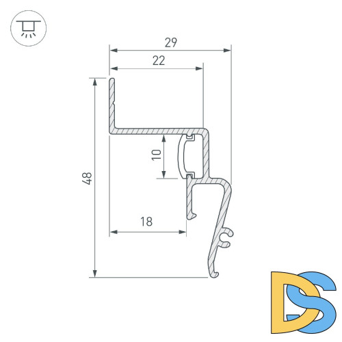 Профиль Arlight STRETCH-SHADOW-2000 BLACK A2-CONTOUR-PRO 039510