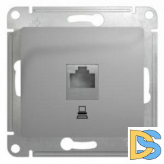 Розетка компьютерная 1-ая кат.5е, RJ-45 (интернет), Алюминий, серия Glossa, Schneider Electric