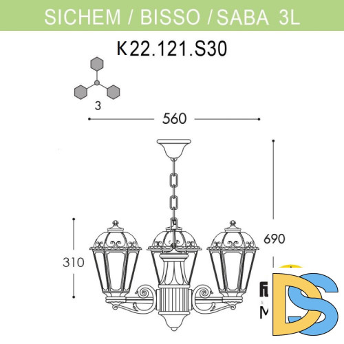 Уличный светильник Fumagalli K22.120.S30.WYF1R