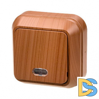 Выключатель Makel Siva Ustu 1-клавишный с подсветкой (орех)