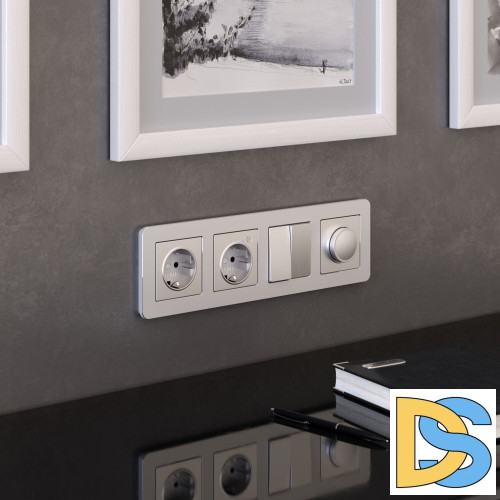 Рамка на 4 поста Werkel Platinum (алюминий) W0042606