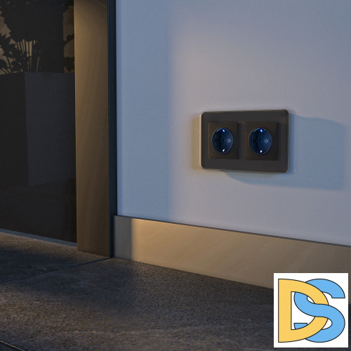 Розетка с подсветкой Werkel (черный) W1171408