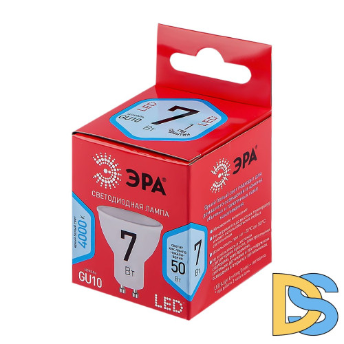 Лампа светодиодная Эра GU10 7W 4000K LED MR16-7W-840-GU10 R Б0049640