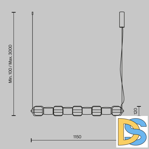 Подвесной светильник Maytoni Ritmo MOD381PL-L45B3K