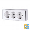 Розетка тройная с заземлением и шторками Gallant (белая) W5073101