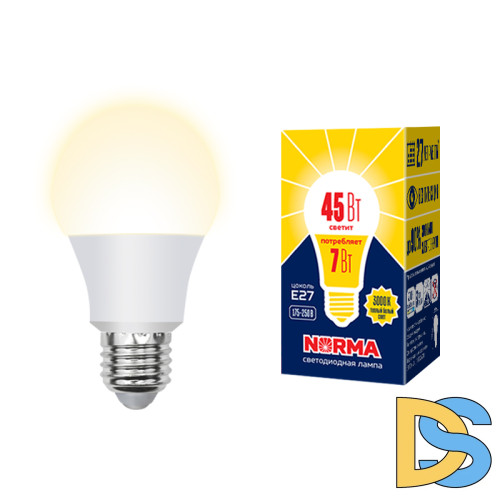 Лампа светодиодная Volpe Norma LED-A60-7W/3000K/E27/FR/NR картон UL-00005619