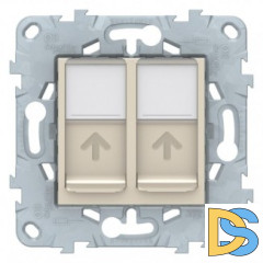 Розетка компьютерная 2-ая кат.5е, RJ-45 (интернет), Бежевый, серия Unica New, Schneider Electric