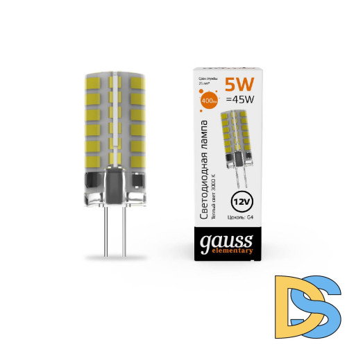 Светодиодная лампа Gauss Elementary G4 5W 3000K 18715