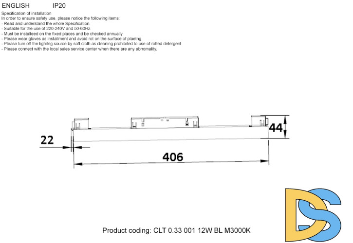 Трековый магнитный светильник Crystal Lux Space CLT 0.33 001 12W BL M3000K