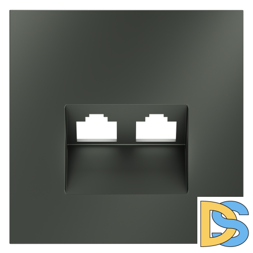 Накладка для розетки компьютерной двойной RJ45+RJ45 кат.6, S70 (титан)