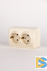 Розетка двухместная с заземлением ELBI Alsu 504-010300-907