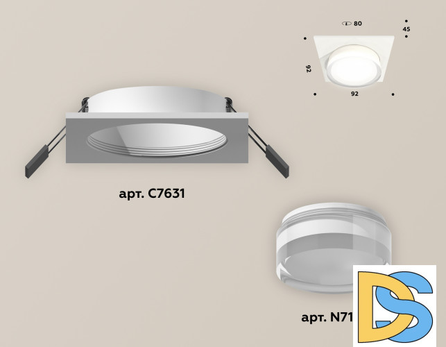Встраиваемый светильник Ambrella Light Techno XC7631043 (C7631, N7160)