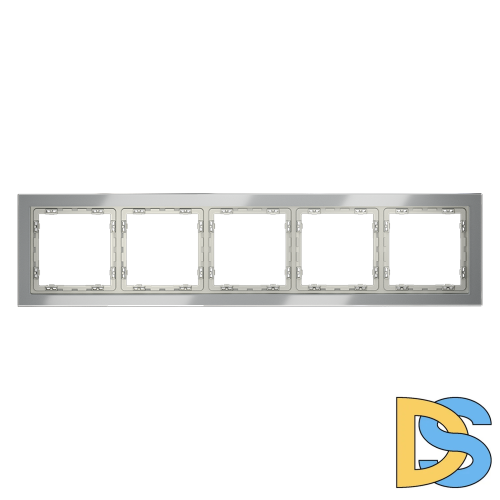 Рамка стеклянная VOLTUM S70 на 5 постов, (сталь, стекло)
