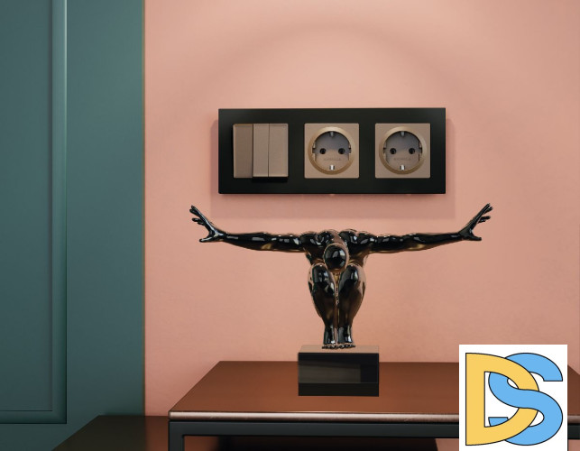 Рамка двухместная Ambrella Volt Techno AF220702